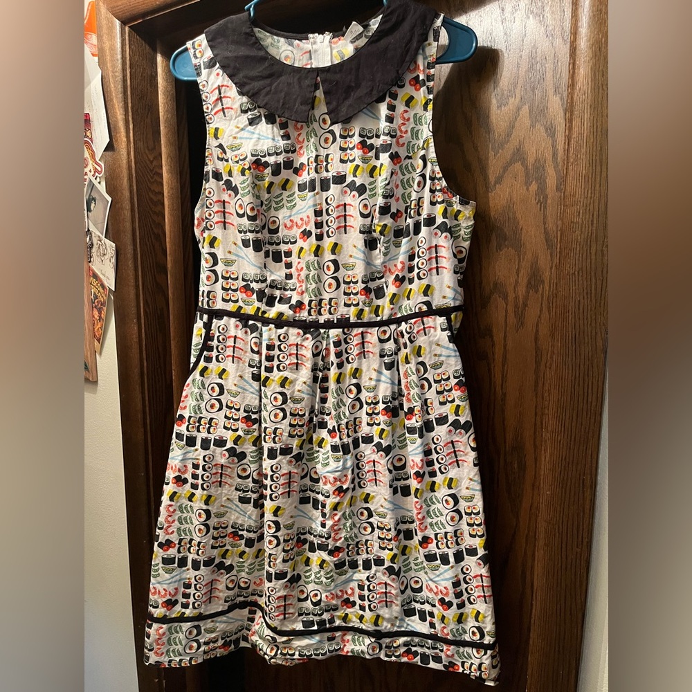 Retrolicious Sushi Print Collar Dress 1X
